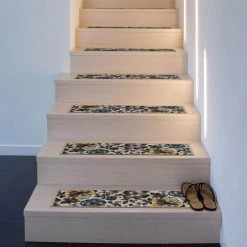 Modern Floral Non-Slip Stair Treads 8.6" x 26" Cream (Set of 4) by World Rug Gallery 5 Modern Floral Non-Slip Stair Treads 8.6" x 26" Cream (Set of 4) by World Rug Gallery -Shaw stor online cream 4 set world rug gallery stair tread covers 70010cream4pk 31 1000