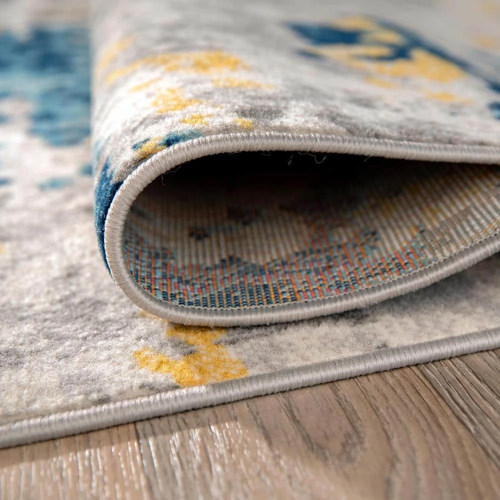 Transitional Distressed Modern Cream 7 ft. 10 in. x 10 ft. Area Rug by World Rug Gallery 4 Transitional Distressed Modern Cream 7 ft. 10 in. x 10 ft. Area Rug by World Rug Gallery - Image 4