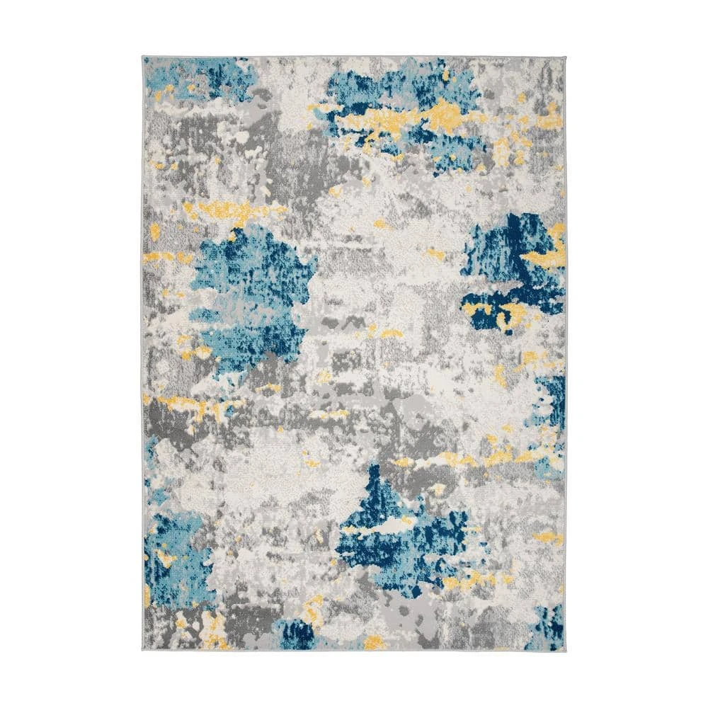 Transitional Distressed Modern Cream 7 ft. 10 in. x 10 ft. Area Rug by World Rug Gallery 1 Transitional Distressed Modern Cream 7 ft. 10 in. x 10 ft. Area Rug by World Rug Gallery