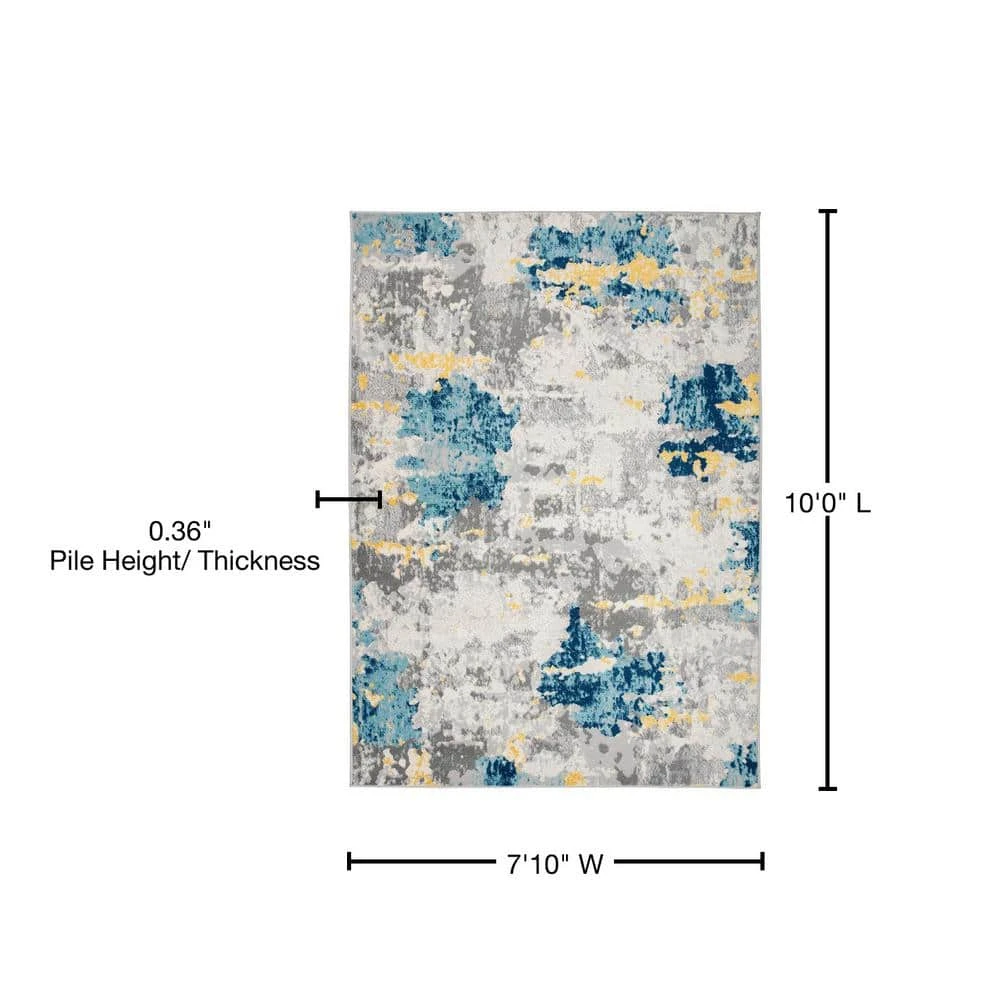 Transitional Distressed Modern Cream 7 ft. 10 in. x 10 ft. Area Rug by World Rug Gallery 5 Transitional Distressed Modern Cream 7 ft. 10 in. x 10 ft. Area Rug by World Rug Gallery - Image 5