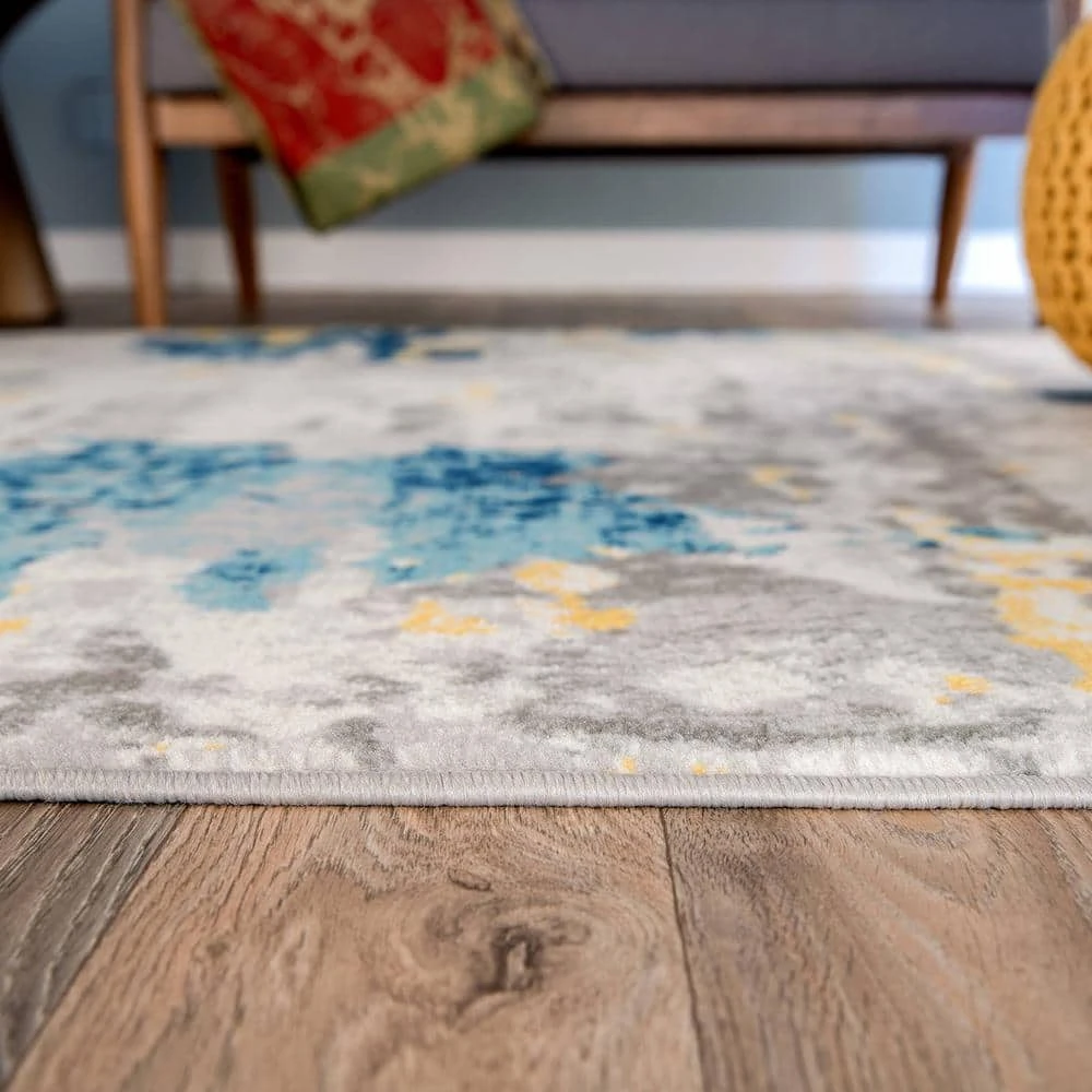 Transitional Distressed Modern Cream 7 ft. 10 in. x 10 ft. Area Rug by World Rug Gallery 3 Transitional Distressed Modern Cream 7 ft. 10 in. x 10 ft. Area Rug by World Rug Gallery - Image 3