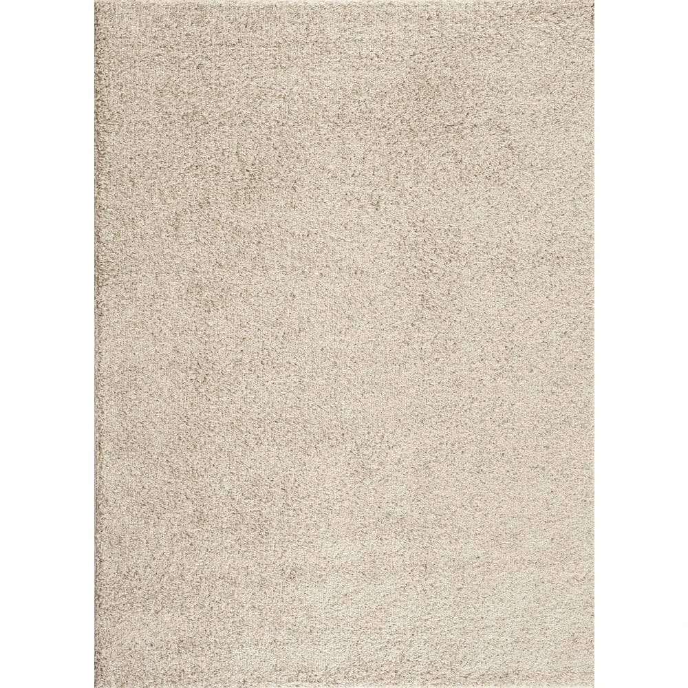 Soft Solid Cozy Shag Cream 3 ft. 3 in. x 5 ft. Indoor Area Rug by World Rug Gallery 1 Soft Solid Cozy Shag Cream 3 ft. 3 in. x 5 ft. Indoor Area Rug by World Rug Gallery