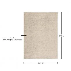 Soft Solid Cozy Shag Cream 3 ft. 3 in. x 5 ft. Indoor Area Rug by World Rug Gallery 6 Soft Solid Cozy Shag Cream 3 ft. 3 in. x 5 ft. Indoor Area Rug by World Rug Gallery -Shaw stor online cream world rug gallery area rugs 2700cream3x5 76 1000