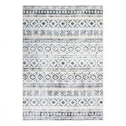 Cream 5 ft. x 7 ft. Contemporary Boho Machine Washable Area Rug by World Rug Gallery