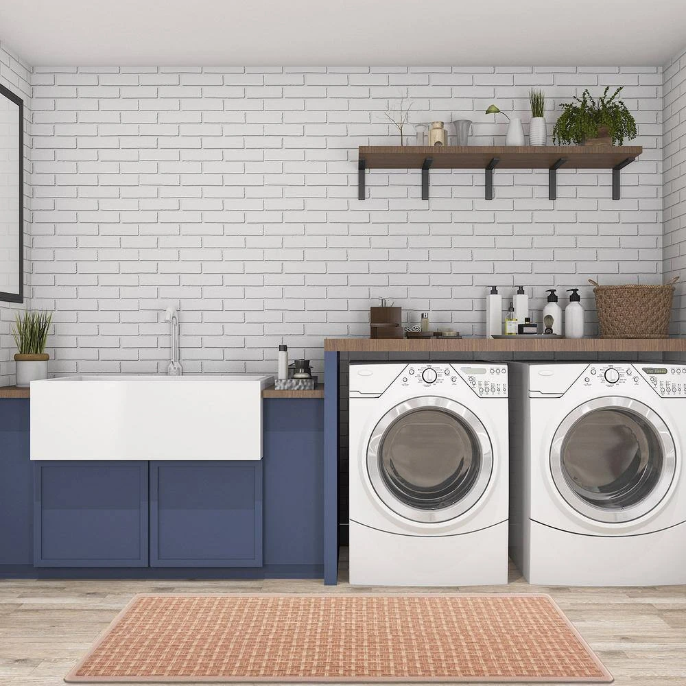 Natural Border Cream 18 in. x 47 in. Anti-Fatigue Standing Mat by World Rug Gallery 4 Natural Border Cream 18 in. x 47 in. Anti-Fatigue Standing Mat by World Rug Gallery - Image 4