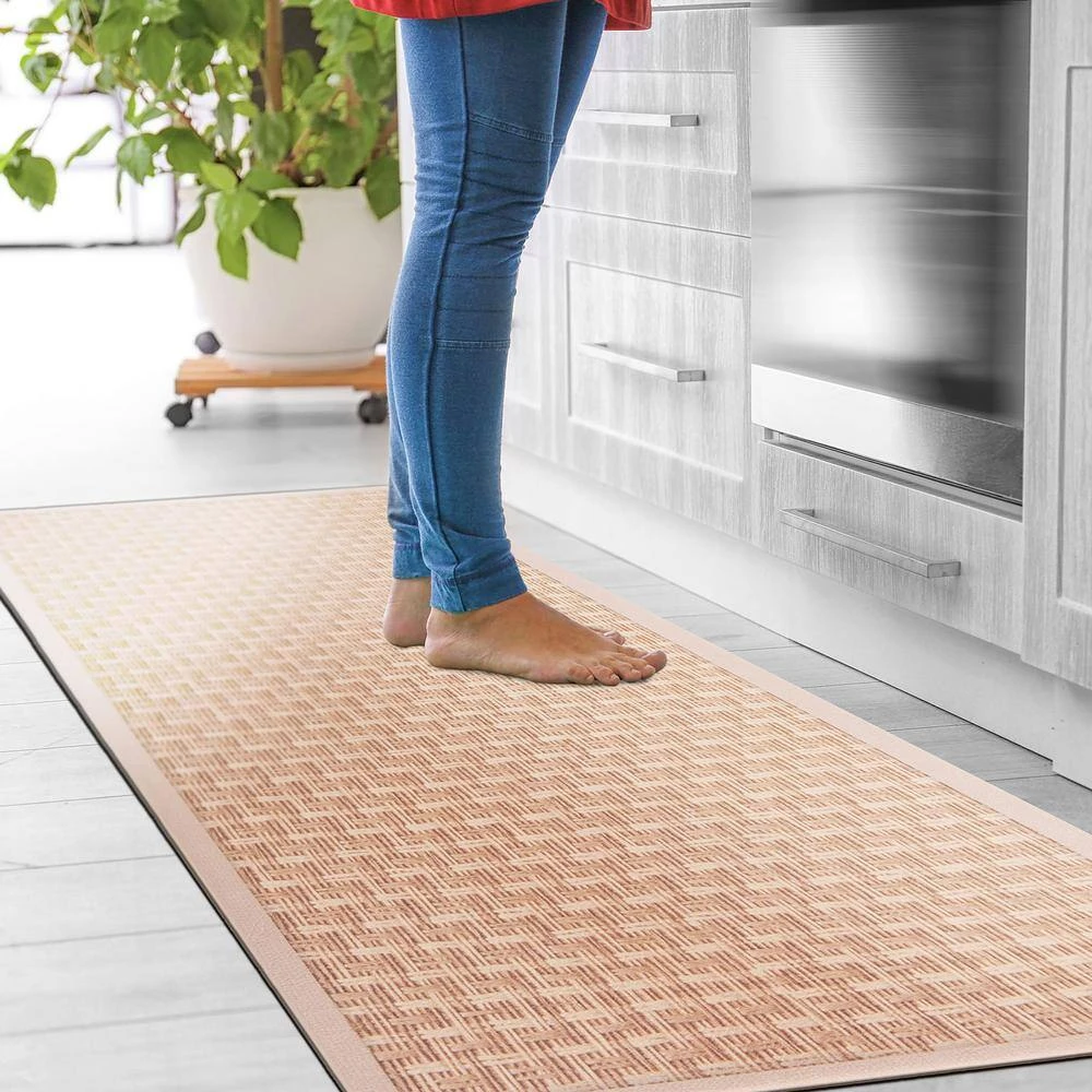 Natural Border Cream 18 in. x 47 in. Anti-Fatigue Standing Mat by World Rug Gallery 3 Natural Border Cream 18 in. x 47 in. Anti-Fatigue Standing Mat by World Rug Gallery - Image 3
