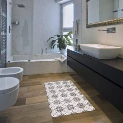 Contemporary Tile Cream 18 in. x 30 in. Anti-Fatigue Standing Mat by World Rug Gallery -Shaw stor online cream world rug gallery kitchen mats 1023cream18x30 1f 1000