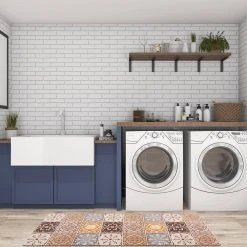 Tile Cream 18 in. x 47 in. Anti-Fatigue Standing Mat by World Rug Gallery 9 Tile Cream 18 in. x 47 in. Anti-Fatigue Standing Mat by World Rug Gallery -Shaw stor online cream world rug gallery kitchen mats 1026cream18x47 4f 1000