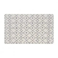 Cream Modern Boho Trellis 18 in. x 30 in. Anti Fatigue Standing Mat by World Rug Gallery