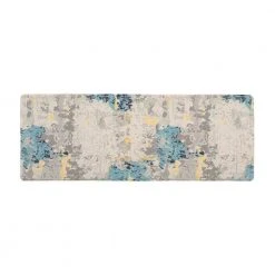 Cream Transitional Abstract 18 in. x 47 in. Anti Fatigue Standing Mat by World Rug Gallery