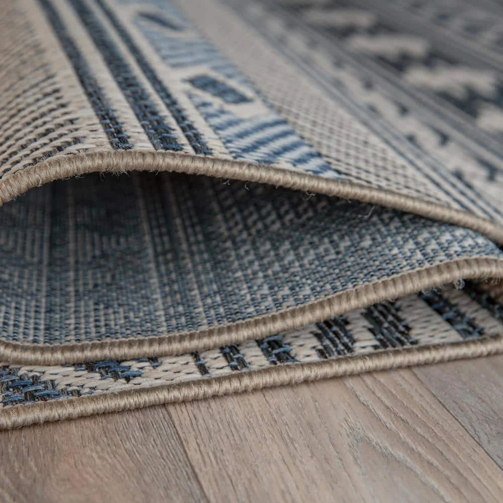 Bahama Cream 7 ft. 10 in. x 10 ft. Modern Bohemian Global Indoor/Outdoor Area Rug by World Rug Gallery 4 Bahama Cream 7 ft. 10 in. x 10 ft. Modern Bohemian Global Indoor/Outdoor Area Rug by World Rug Gallery - Image 4