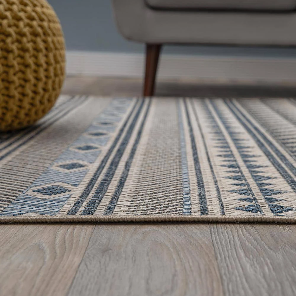 Bahama Cream 7 ft. 10 in. x 10 ft. Modern Bohemian Global Indoor/Outdoor Area Rug by World Rug Gallery 2 Bahama Cream 7 ft. 10 in. x 10 ft. Modern Bohemian Global Indoor/Outdoor Area Rug by World Rug Gallery - Image 2