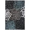 Contemporary Floral Dark Gray 7 ft. 10 in. x 10 ft. 2 in. Indoor Area Rug by World Rug Gallery