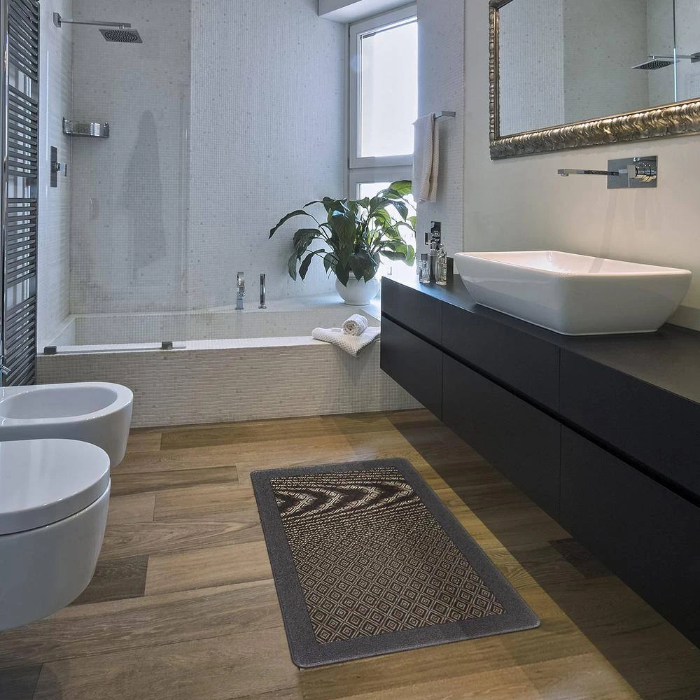 Geometric Textline Dark Gray 18 in. x 30 in. Anti-Fatigue Standing Mat by World Rug Gallery 5 Geometric Textline Dark Gray 18 in. x 30 in. Anti-Fatigue Standing Mat by World Rug Gallery - Image 5