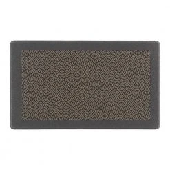 Geometric Textline Dark Gray 18 in. x 30 in. Anti-Fatigue Standing Mat by World Rug Gallery