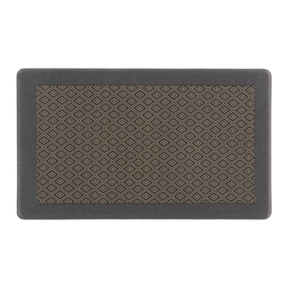 Geometric Textline Dark Gray 18 in. x 30 in. Anti-Fatigue Standing Mat by World Rug Gallery 1 Geometric Textline Dark Gray 18 in. x 30 in. Anti-Fatigue Standing Mat by World Rug Gallery