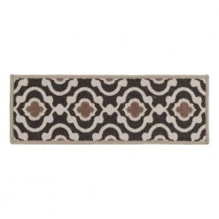 Moroccan Trellis Non-Slip Stair Treads 8.6" x 26" Gray (Set of 13) by World Rug Gallery