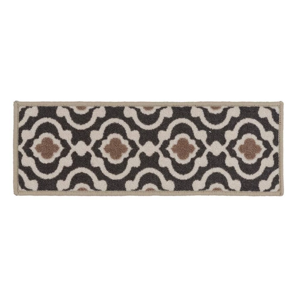 Moroccan Trellis Non-Slip Stair Treads 8.6" x 26" Gray (Set of 13) by World Rug Gallery 1 Moroccan Trellis Non-Slip Stair Treads 8.6" x 26" Gray (Set of 13) by World Rug Gallery