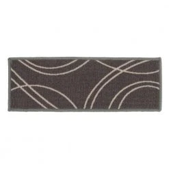 Contemporary Stripe Non-Slip Stair Treads 8.6" x 26" Gray (Set of 4) by World Rug Gallery