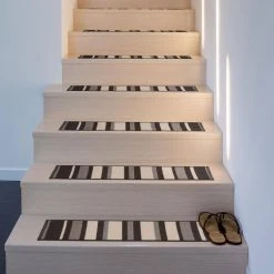 Contemporary Modern Stripe Non-Slip Stair Treads 8.6" x 26" Gray (Set of 4) by World Rug Gallery 5 Contemporary Modern Stripe Non-Slip Stair Treads 8.6" x 26" Gray (Set of 4) by World Rug Gallery -Shaw stor online gray 4 set world rug gallery stair tread covers 70140gray4pk 31 1000