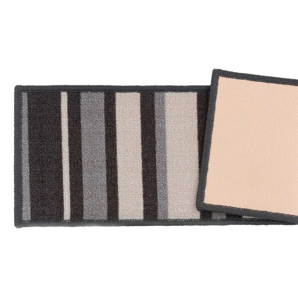 Contemporary Modern Stripe Non-Slip Stair Treads 8.6" x 26" Gray (Set of 4) by World Rug Gallery 2 Contemporary Modern Stripe Non-Slip Stair Treads 8.6" x 26" Gray (Set of 4) by World Rug Gallery - Image 2