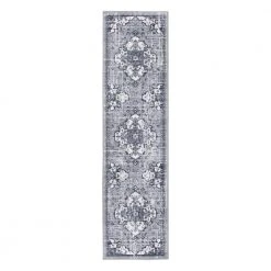 Distressed Traditional Bohemian Non Slip Gray 2 ft. x 7 ft. Area Rug by World Rug Gallery