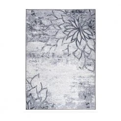 Gray 7 ft. 10 in. x 10 ft. Contemporary Floral Abstract Non Slip Area Rug by World Rug Gallery