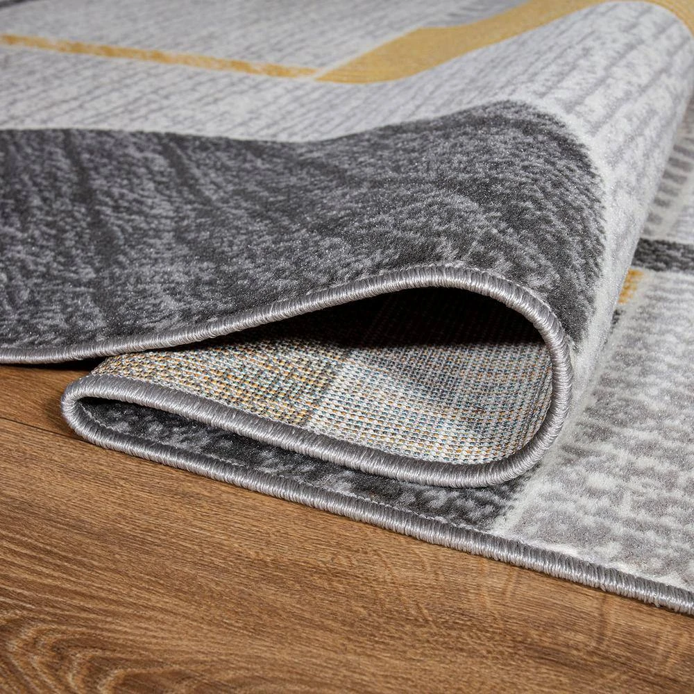 Gray 2 ft. x 7 ft. Contemporary Modern Abstract Runner Area Rug by World Rug Gallery 5 Gray 2 ft. x 7 ft. Contemporary Modern Abstract Runner Area Rug by World Rug Gallery - Image 5