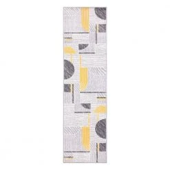 Gray 2 ft. x 7 ft. Contemporary Modern Abstract Runner Area Rug by World Rug Gallery