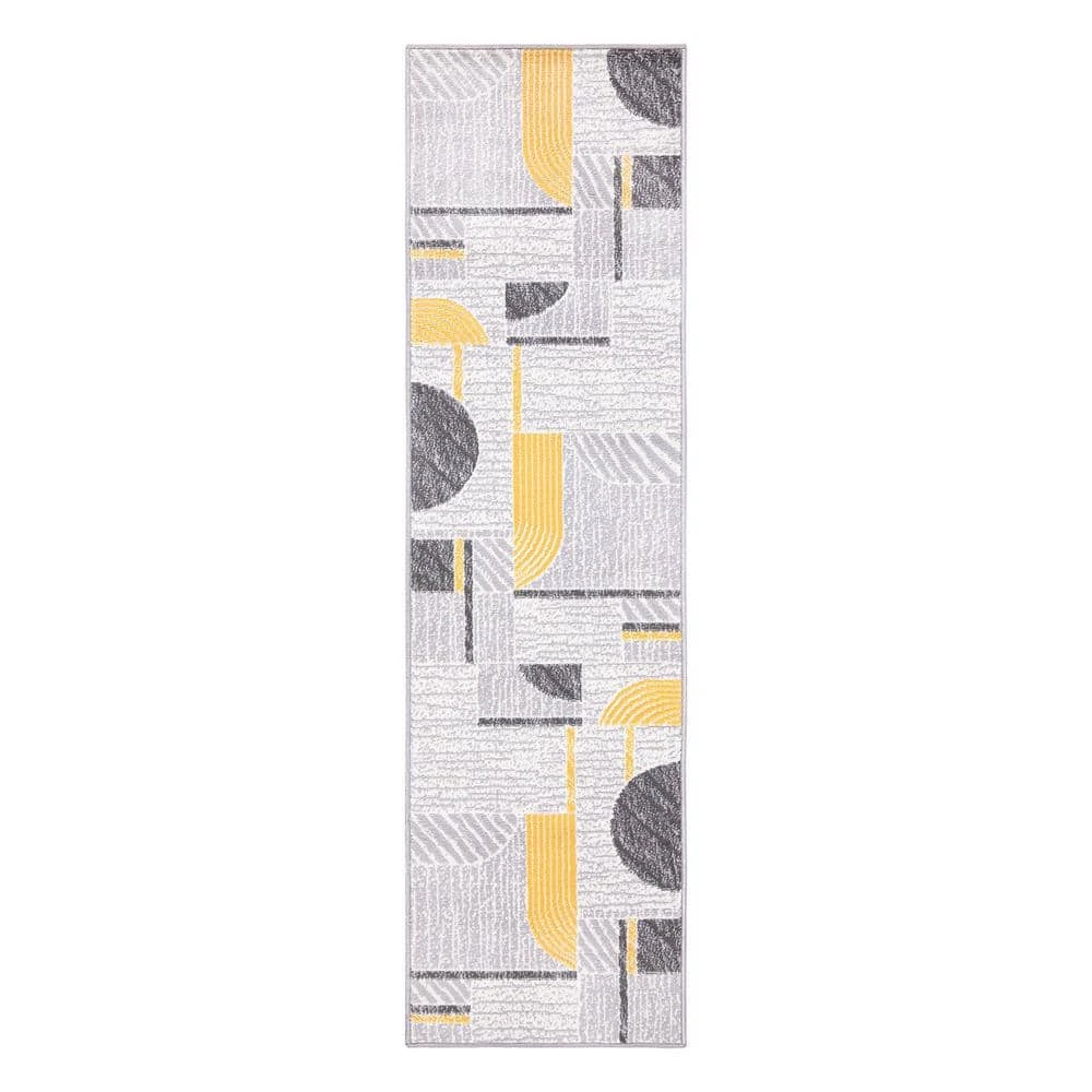 Gray 2 ft. x 7 ft. Contemporary Modern Abstract Runner Area Rug by World Rug Gallery 1 Gray 2 ft. x 7 ft. Contemporary Modern Abstract Runner Area Rug by World Rug Gallery