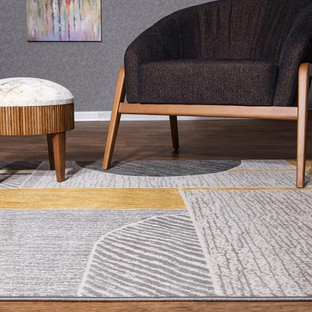 Gray 2 ft. x 7 ft. Contemporary Modern Abstract Runner Area Rug by World Rug Gallery 2 Gray 2 ft. x 7 ft. Contemporary Modern Abstract Runner Area Rug by World Rug Gallery - Image 2