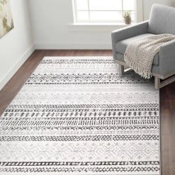 Gray 5 ft. x 7 ft. Distressed Boho Geometric Modern Area Rug by World Rug Gallery 14 Gray 5 ft. x 7 ft. Distressed Boho Geometric Modern Area Rug by World Rug Gallery -Shaw stor online gray world rug gallery area rugs 2080gray5x7 1f 1000