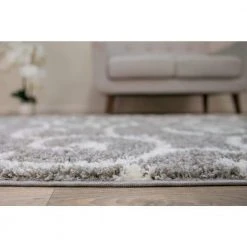 Cozy Soft Floral Shag Light Gray 5 ft. 3 in. x 7 ft. 3 in. Indoor Area Rug by World Rug Gallery -Shaw stor online gray world rug gallery area rugs 2323l gry5x8 c3 1000
