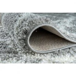 Soft Contemporary Stripe Cozy Shag Light Gray 7 ft. 10 in. x 10 ft. Indoor Area Rug by World Rug Gallery -Shaw stor online gray world rug gallery area rugs 2727l gry8x10 4f 1000