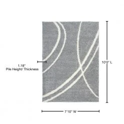 Soft Contemporary Stripe Cozy Shag Light Gray 7 ft. 10 in. x 10 ft. Indoor Area Rug by World Rug Gallery -Shaw stor online gray world rug gallery area rugs 2727l gry8x10 76 1000