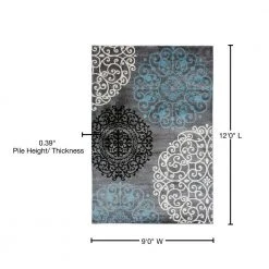 Contemporary Gray 9 ft. x 12 ft. Floral Indoor Area Rug by World Rug Gallery 10 Contemporary Gray 9 ft. x 12 ft. Floral Indoor Area Rug by World Rug Gallery -Shaw stor online gray world rug gallery area rugs 303gray9x12 76 1000