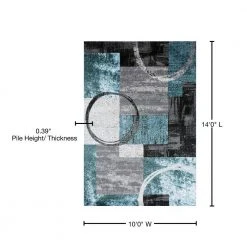 Contemporary Abstract Circle Blue/Gray 10 ft. x 14 ft. Area Rug by World Rug Gallery 8 Contemporary Abstract Circle Blue/Gray 10 ft. x 14 ft. Area Rug by World Rug Gallery -Shaw stor online gray world rug gallery area rugs 307gray10x14 76 1000