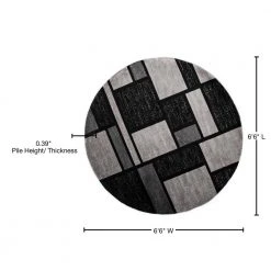 Contemporary Modern Boxes Gray 6 ft. 6 in. Round Area Rug by World Rug Gallery 10 Contemporary Modern Boxes Gray 6 ft. 6 in. Round Area Rug by World Rug Gallery -Shaw stor online gray world rug gallery area rugs 308gray6rnd 76 1000