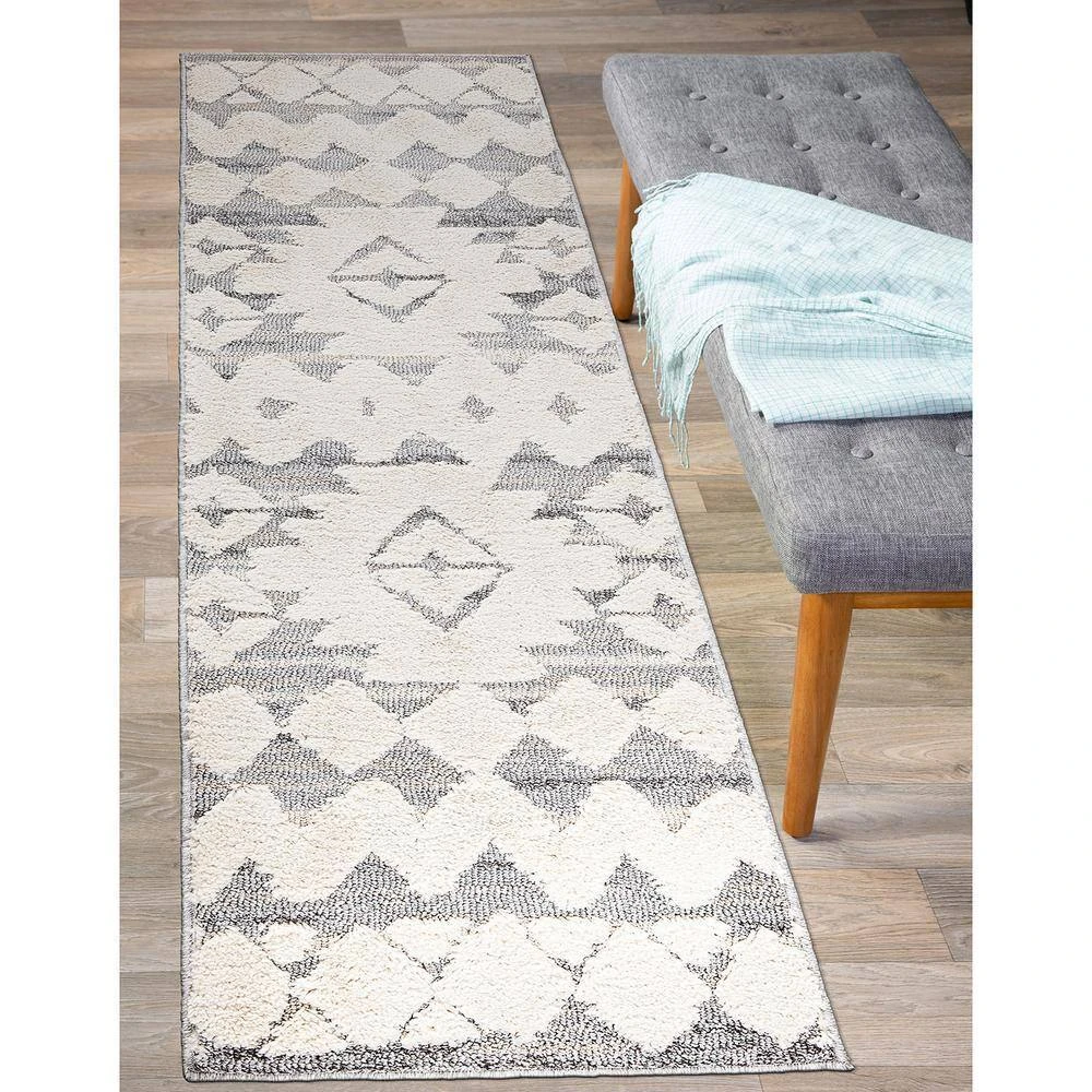 Tribal Southwestern High-Low Gray 2 ft. x 7 ft. Runner Area Rug by World Rug Gallery 7 Tribal Southwestern High-Low Gray 2 ft. x 7 ft. Runner Area Rug by World Rug Gallery - Image 7