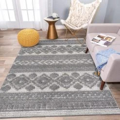 Southwestern Tribal Geometric High-Low Gray 5 ft. x 7 ft. Area Rug by World Rug Gallery 14 Southwestern Tribal Geometric High-Low Gray 5 ft. x 7 ft. Area Rug by World Rug Gallery -Shaw stor online gray world rug gallery area rugs 4022gray5x7 1f 1000