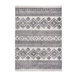 Southwestern Tribal Geometric High-Low Gray 5 ft. x 7 ft. Area Rug by World Rug Gallery