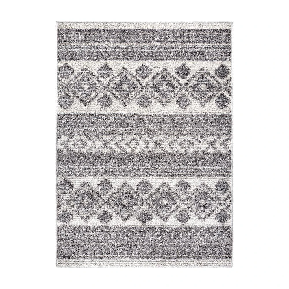 Southwestern Tribal Geometric High-Low Gray 5 ft. x 7 ft. Area Rug by World Rug Gallery 1 Southwestern Tribal Geometric High-Low Gray 5 ft. x 7 ft. Area Rug by World Rug Gallery