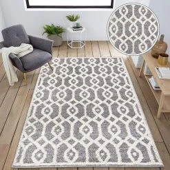 Moroccan Trellis High-Low Gray 5 ft. x 7 ft. Area Rug by World Rug Gallery 12 Moroccan Trellis High-Low Gray 5 ft. x 7 ft. Area Rug by World Rug Gallery -Shaw stor online gray world rug gallery area rugs 4024gray5x7 c3 1000