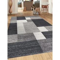 Geometric Boxes Design Non-Slip (Non-Skid) Gray 7 ft. 10 in. x 10 ft. Indoor Area Rug by World Rug Gallery 9 Geometric Boxes Design Non-Slip (Non-Skid) Gray 7 ft. 10 in. x 10 ft. Indoor Area Rug by World Rug Gallery -Shaw stor online gray world rug gallery area rugs 506gray8x10 31 1000