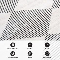 Gray 7 ft. 10 in. x 10 ft. Contemporary Diamond Machine Washable Area Rug by World Rug Gallery -Shaw stor online gray world rug gallery area rugs 7016gray8x10 4f 1000