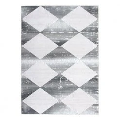 Gray 7 ft. 10 in. x 10 ft. Contemporary Diamond Machine Washable Area Rug by World Rug Gallery
