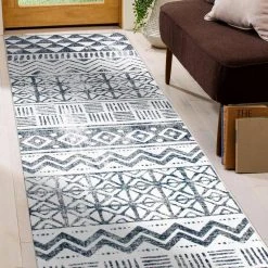 Gray 2 ft. x 7 ft. Bohemian Geometric Machine Washable Runner Rug by World Rug Gallery 10 Gray 2 ft. x 7 ft. Bohemian Geometric Machine Washable Runner Rug by World Rug Gallery -Shaw stor online gray world rug gallery area rugs 7017gray2x7 c3 1000