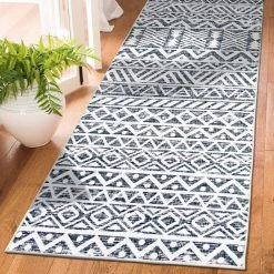 Gray 2 ft. x 7 ft. Contemporary Distressed Geometric Machine Washable Runner Rug by World Rug Gallery -Shaw stor online gray world rug gallery area rugs 7019gray2x7 31 1000
