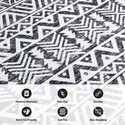 Gray 2 ft. x 7 ft. Contemporary Distressed Geometric Machine Washable Runner Rug by World Rug Gallery -Shaw stor online gray world rug gallery area rugs 7019gray2x7 4f 1000