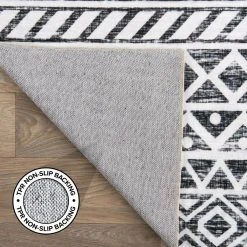 Gray 2 ft. x 7 ft. Contemporary Distressed Geometric Machine Washable Runner Rug by World Rug Gallery -Shaw stor online gray world rug gallery area rugs 7019gray2x7 66 1000